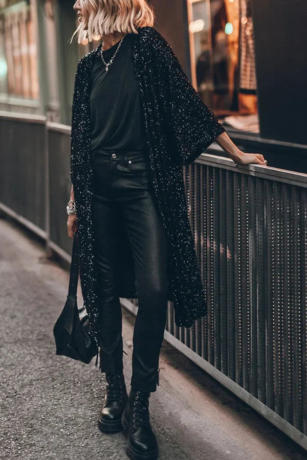 Heidi-Mode – Modischer Pailletten-Cardigan