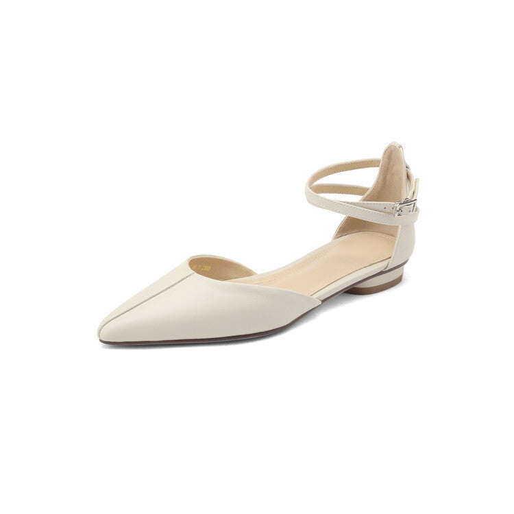 Heidi-Mode | Cross Buckle Hollow Pumps Leder