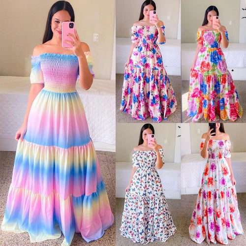 Heidi-Mode | Langarm Kleid mit Blumenmuster