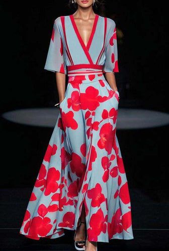 Groovy Maxikleid mit kurzen Ärmeln