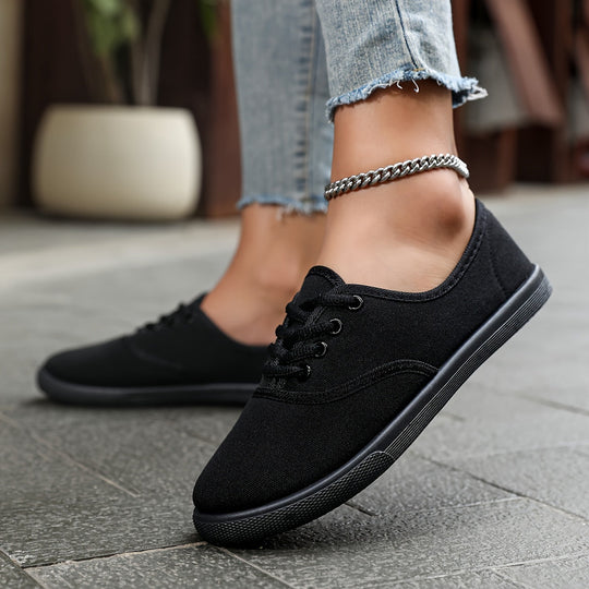 Heidi-Mode | Bequeme Niedrige Canvas Sneakers In Weiß