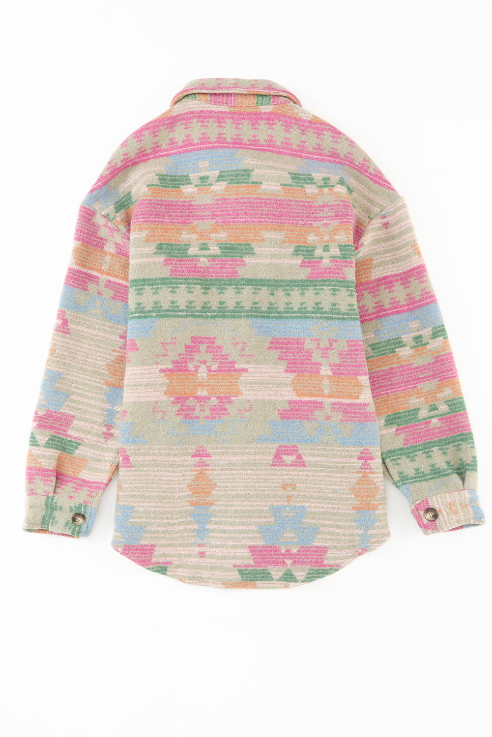 Western Aztec Print Knopfleiste Tasche Shacket