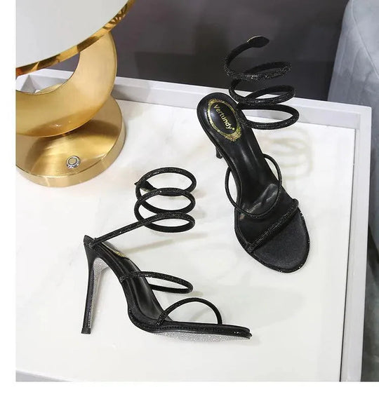 Heidi-Mode | Women sandals with high heels and ankle straps
