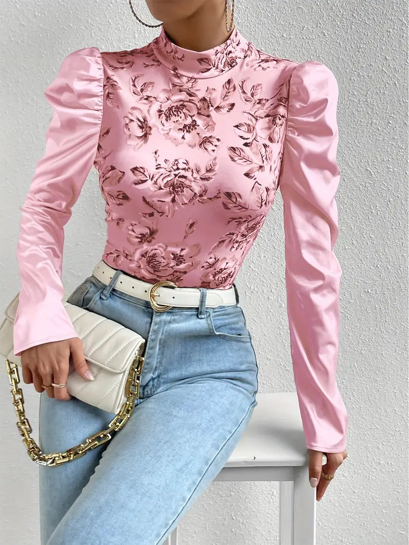 Heidi-Mode | Satinbluse mit Puffärmeln