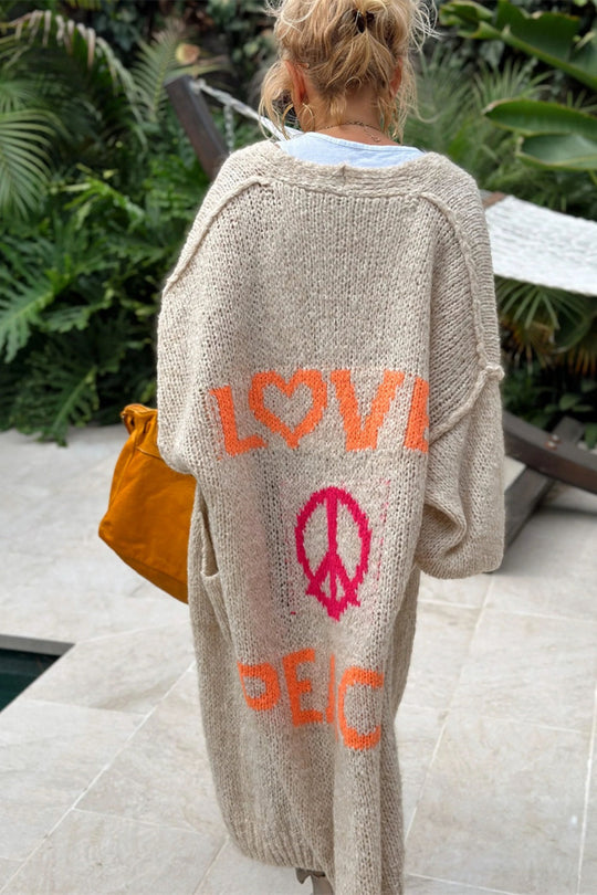 Heidi-Mode | Buchstaben Fall Schulter Lange Ärmel Cardigan