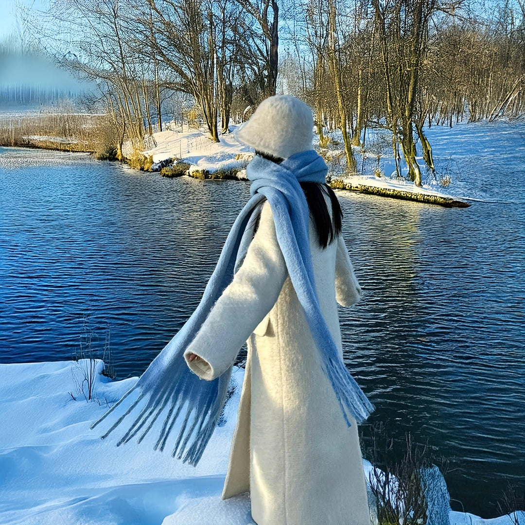 Heidi-Mode | Elegante Flauschige Dicke Schal mit Quasten für Damen