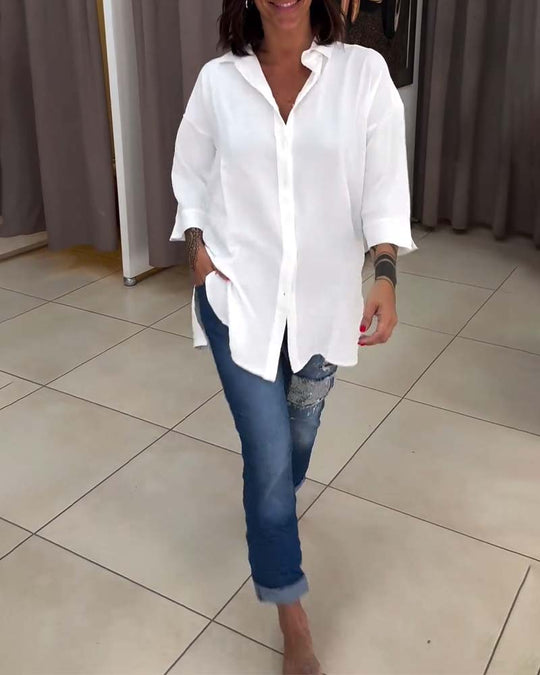 Heidi-Mode | Weiße Bluse Im Oversized Schnitt