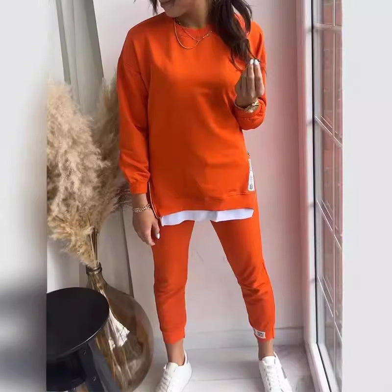 Heidi-Mode | Modevolles Sportset mit Schlitzdesign Sweatshirt und Slim Fit Hosen
