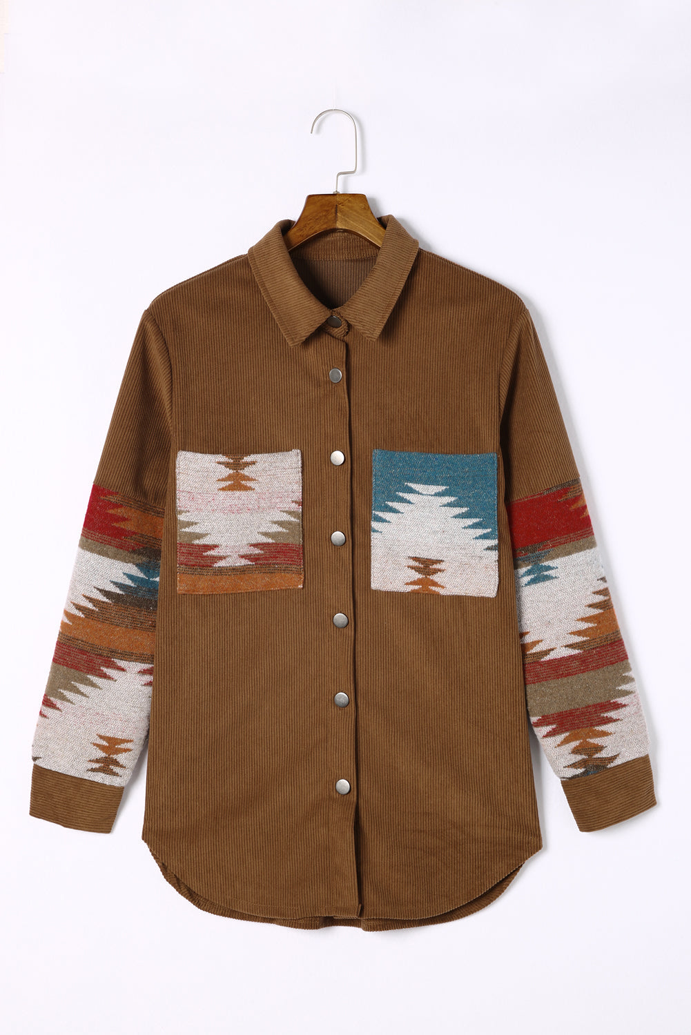 Cordjacke Mit Aztekenmuster