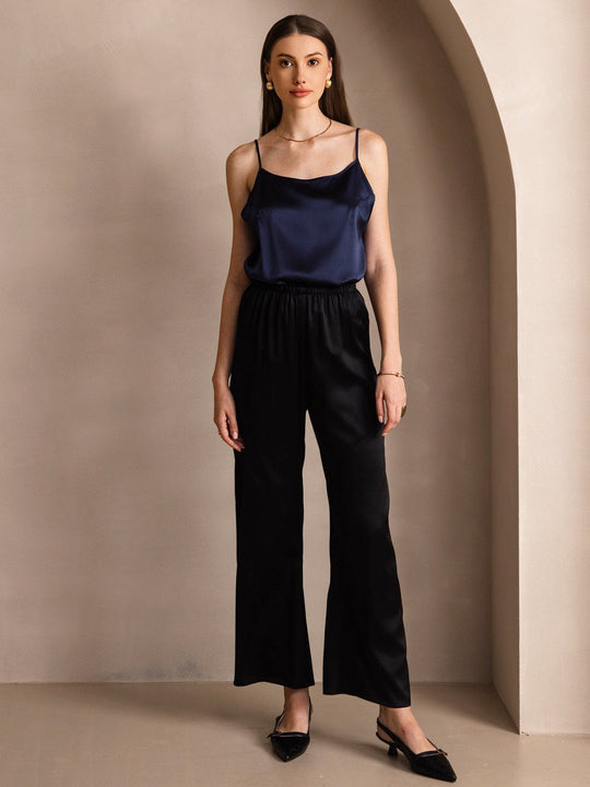 Heidi-Mode | Seide Entspannt Spaghettiträger Camisole Top