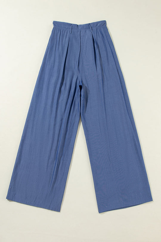 Wind Belted Frilly Taille Wide Leg Loose Pants