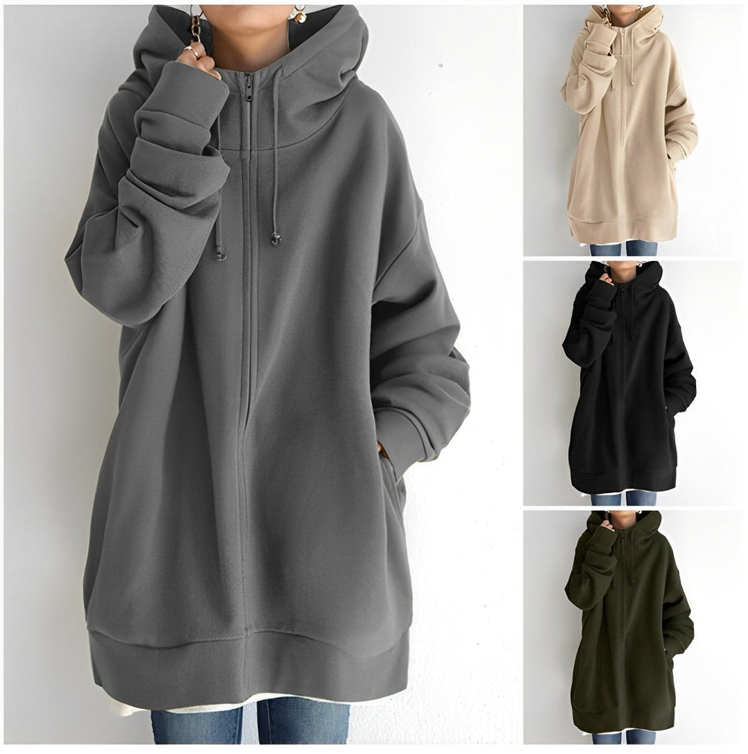 Heidi-Mode | Kuscheliger Fleece-Pullover mit Kapuze und Reißverschluss