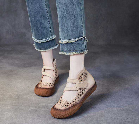 Heidi-Mode | Kuhud Retro Hulsandalen Rutschfest Atmungsaktiv Flach Sandale