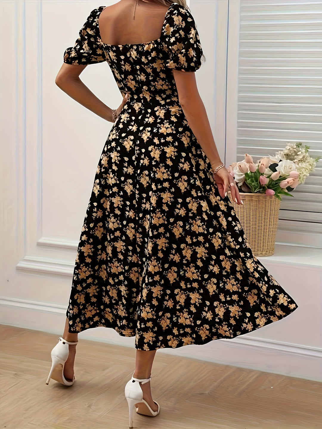 Heidi-Mode | Elegante Maxi Kleid mit Blumen