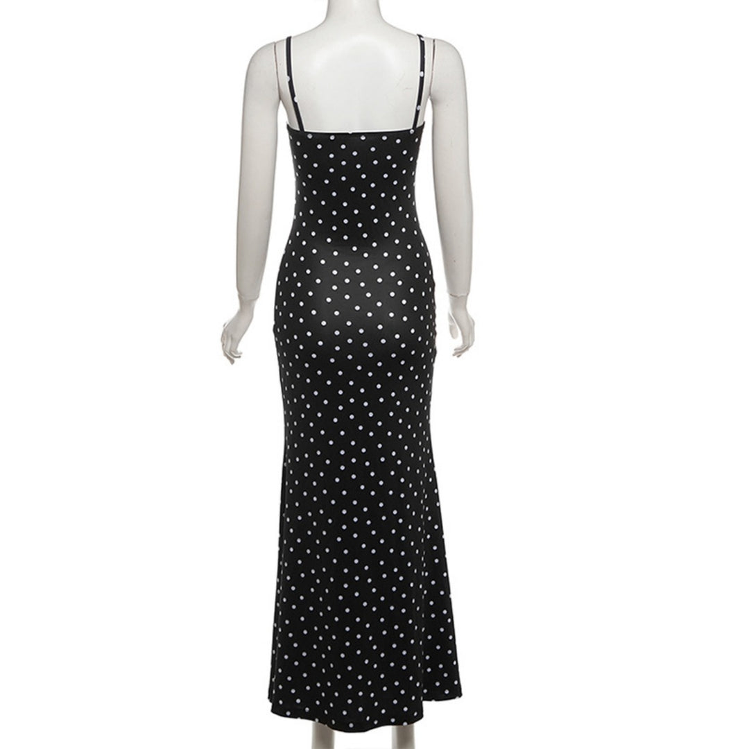 Heidi Mode | Kleid mit gepunkteten Strapsen mit Neckholder