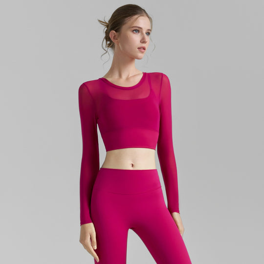 Heidi Mode | Fake zwei sexy Mesh-Yoga-Kleidung