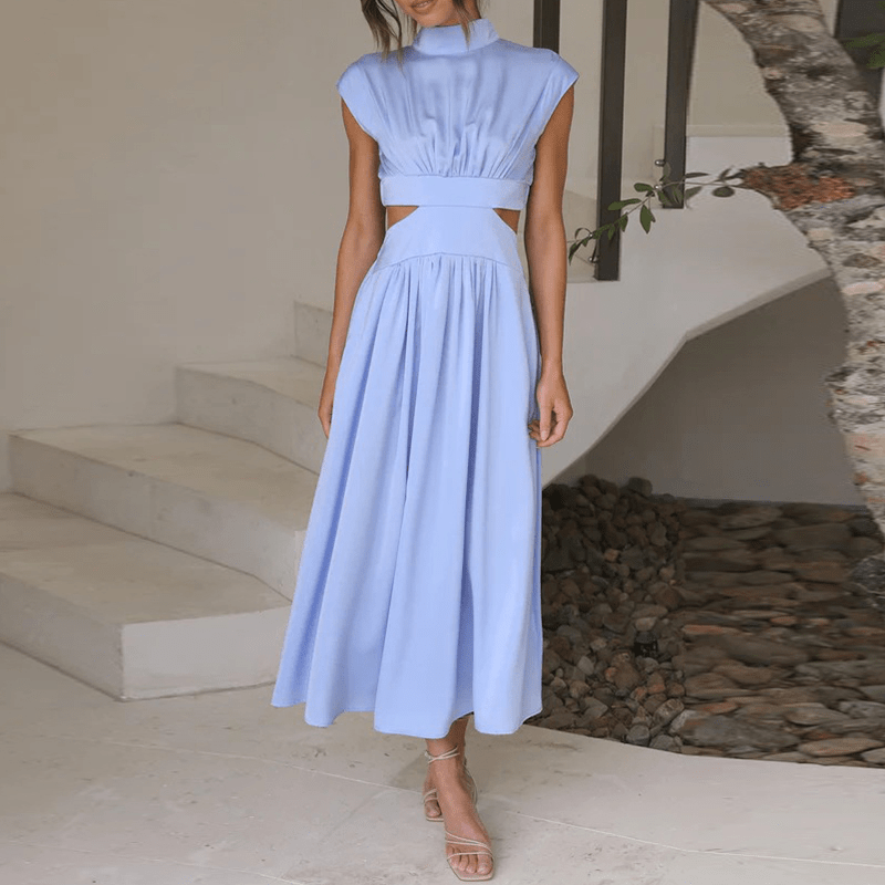 Heidi-Mode | Stilvolle Ausschnitt Plissee Kleid