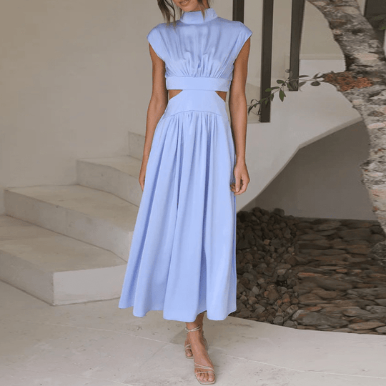 Heidi-Mode | Stilvolle Ausschnitt Plissee Kleid