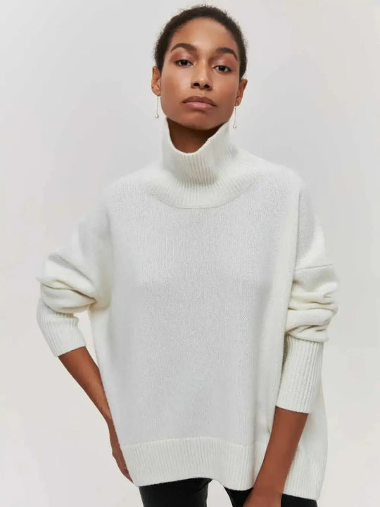 Heidi-Mode | Gestrickter Damenpullover mit O-Hals