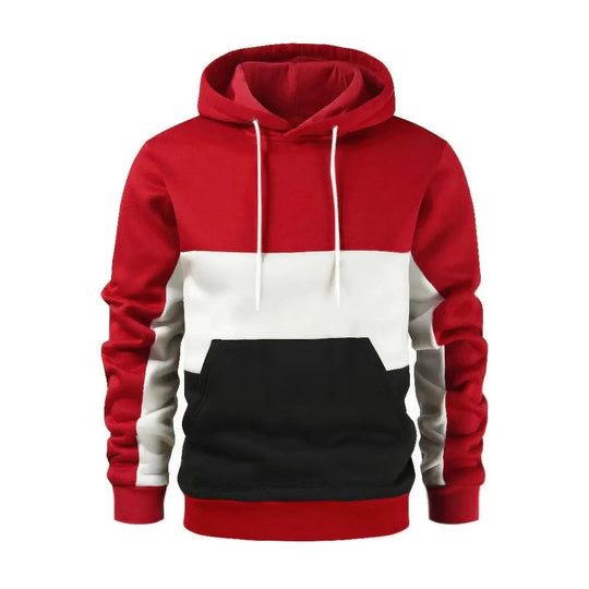 Heidi-Mode - Herren Freizeit Fleece Patchwork Hoodie