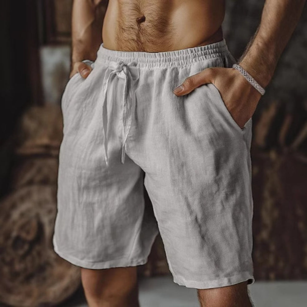 Heidi Mode | Herren-Schnürshorts aus Baumwolle und Leinen