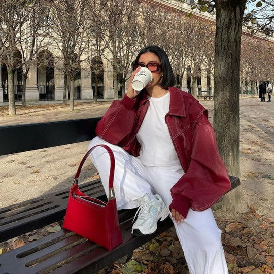 Heidi-Mode | Oversized Lederjacke