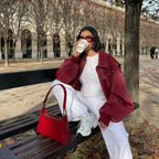 Rote Oversize jacke