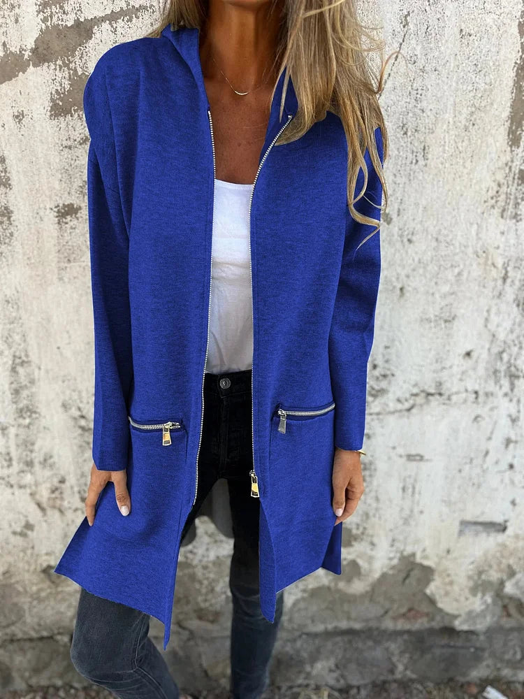 Heidi-Mode | Rundhals-Reißverschluss Langarm Freizeitjacke