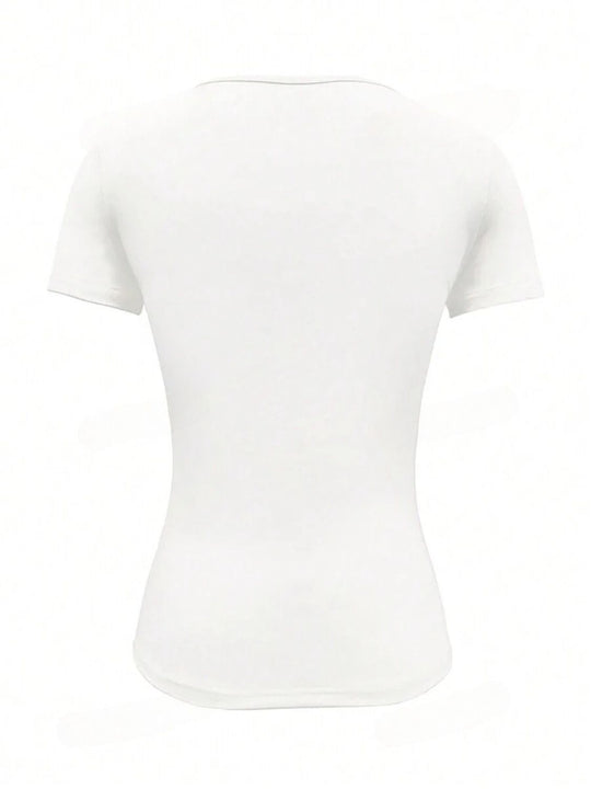 Heidi-Mode | Rundhalsausschnitt Kurzarm T-Shirt