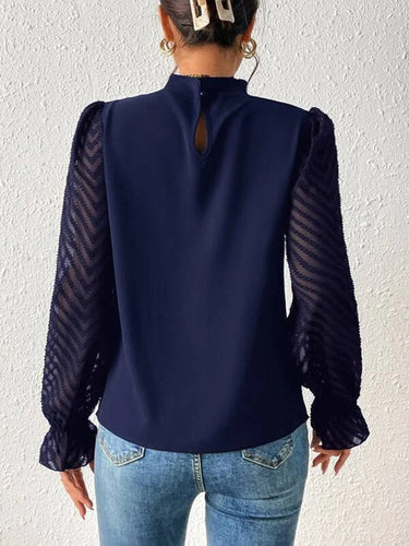 Heidi-Mode | Mock Neck Rüschensaum Bluse