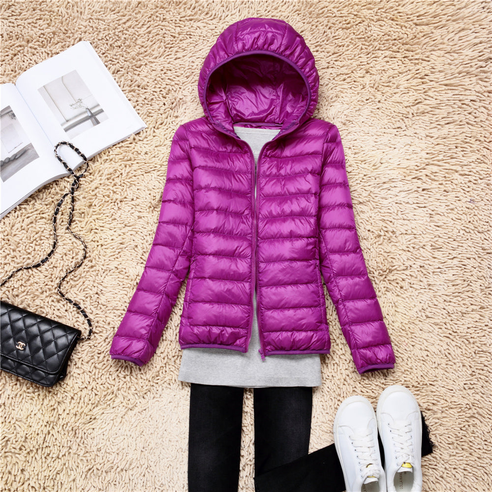Heidi-Mode | Leichtgewicht Verpackbare Kapuzen Daunenjacke