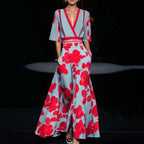 Groovy Maxikleid mit kurzen Ärmeln
