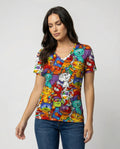 Heidi-Mode | Bequemes T-Shirt Mit Buntem Katzenprint Für Damen