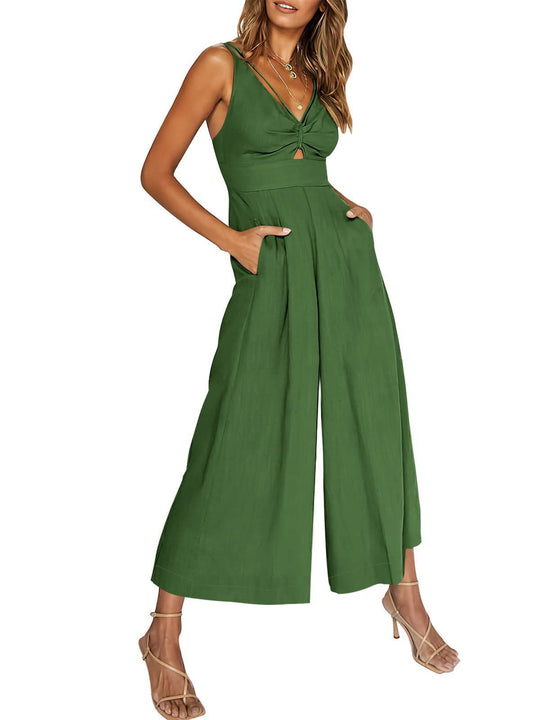 Weitbeiniger Jumpsuit mit Hohlkehle