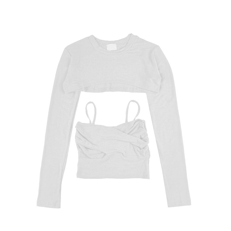 Heidi-Mode | Strick T-Shirt mit Langärmeliger Bolero Jacke