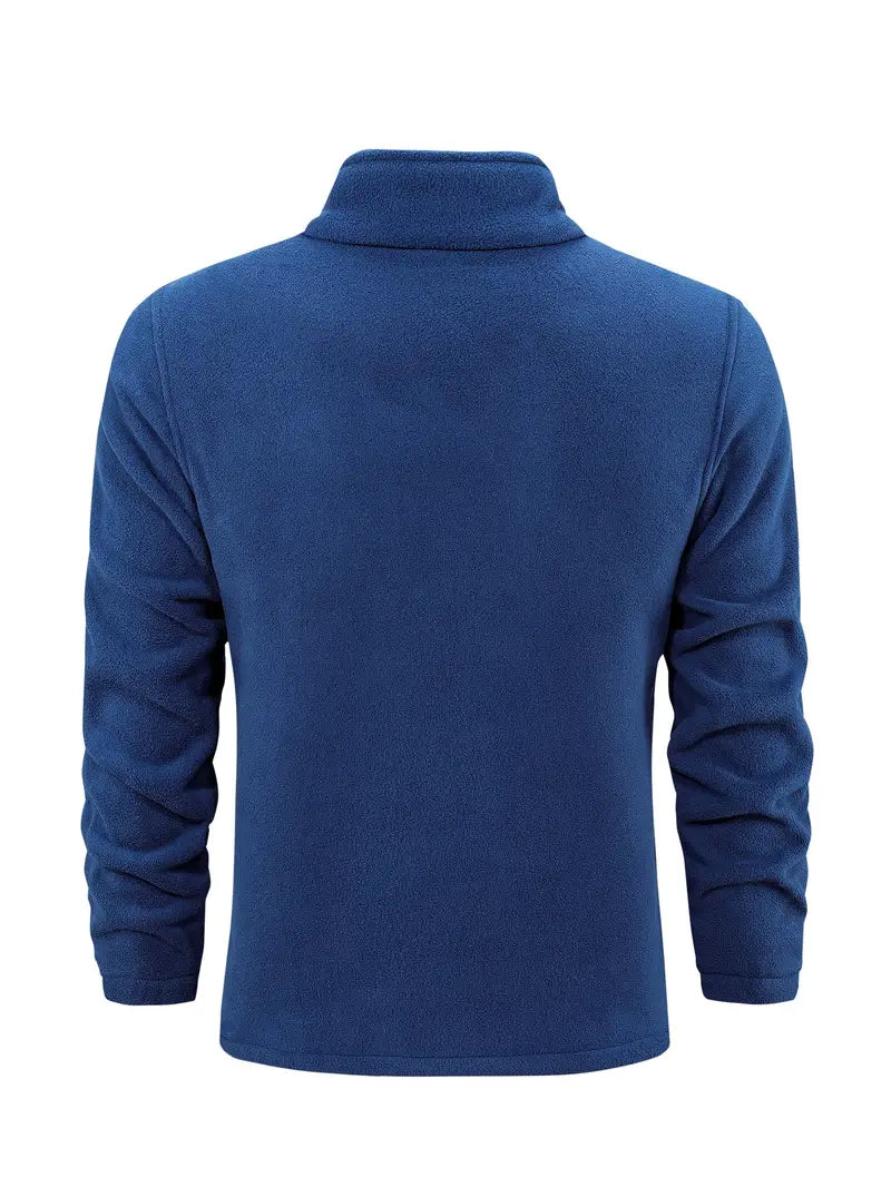 Heidi-Mode - Herren Warme Fleecejacke mit Stehkragen - Komfortable Reißverschlussjacke für Herbst und Winter