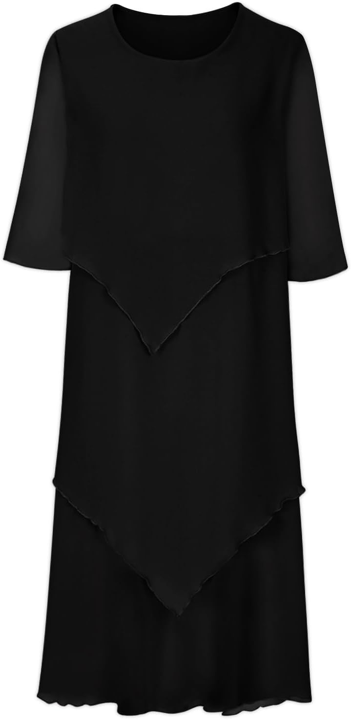 Heidi-Mode | Elegantes Chiffonkleid mit Lagen-Look