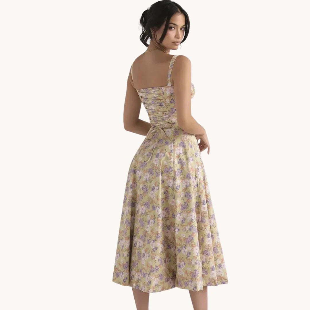 Midi-Sommerkleid mit Blumendruck