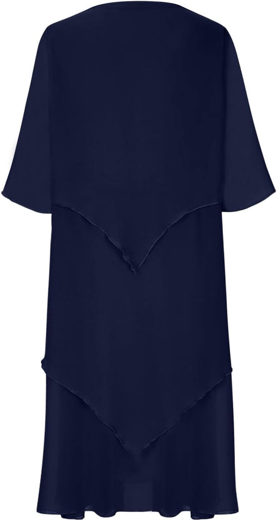 Heidi-Mode | Elegantes Chiffonkleid mit Lagen-Look