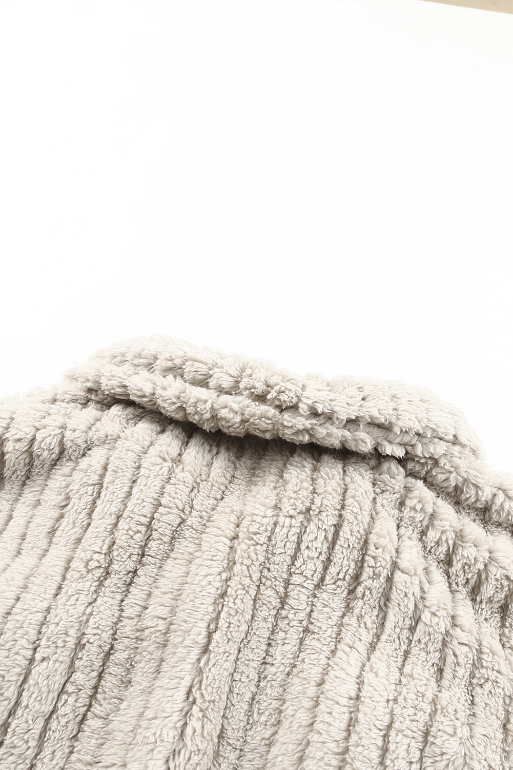 Unifarbene Plüsch Fleece Jacke Mit Knopfleiste