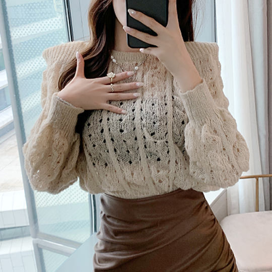 Heidi-Mode | PU-Leder Rock Satz Plissierte Culottes Pullover