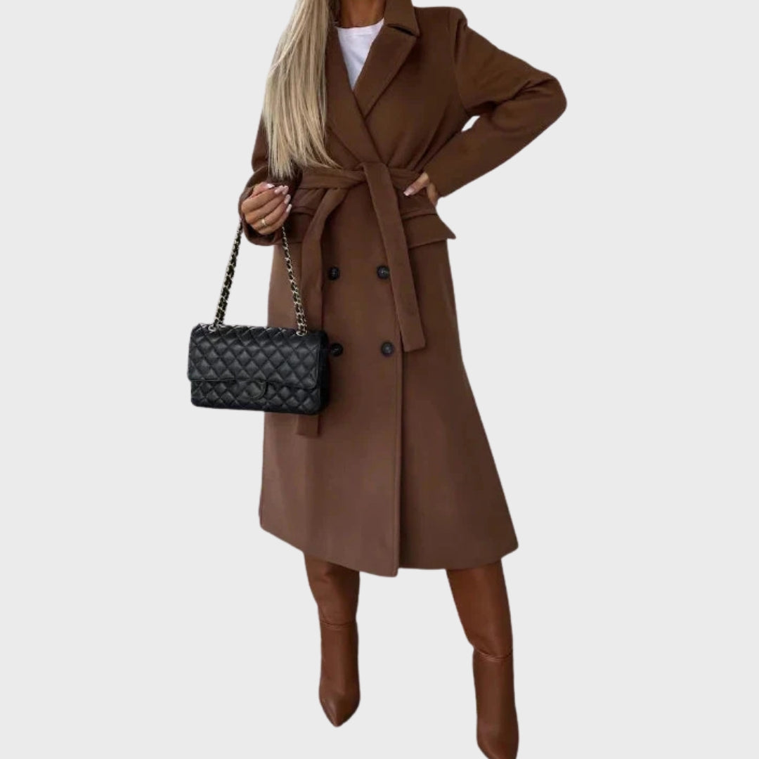 Heidi-Mode | Eleganter warmer langer zweireihiger Wintermantel