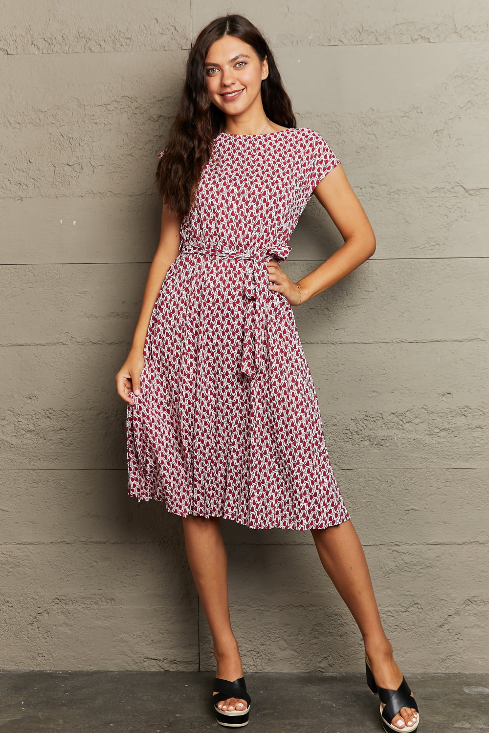Heidi-Mode | Rundhals Krawatten Taille Kleid