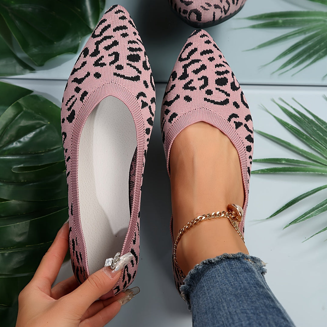 Heidi-Mode | Damen Leopard Ballerinas Punktschritt Auf Licht Ramin
