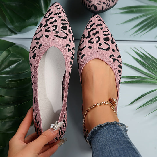 Heidi-Mode | Damen Leopard Ballerinas Punktschritt Auf Licht Ramin