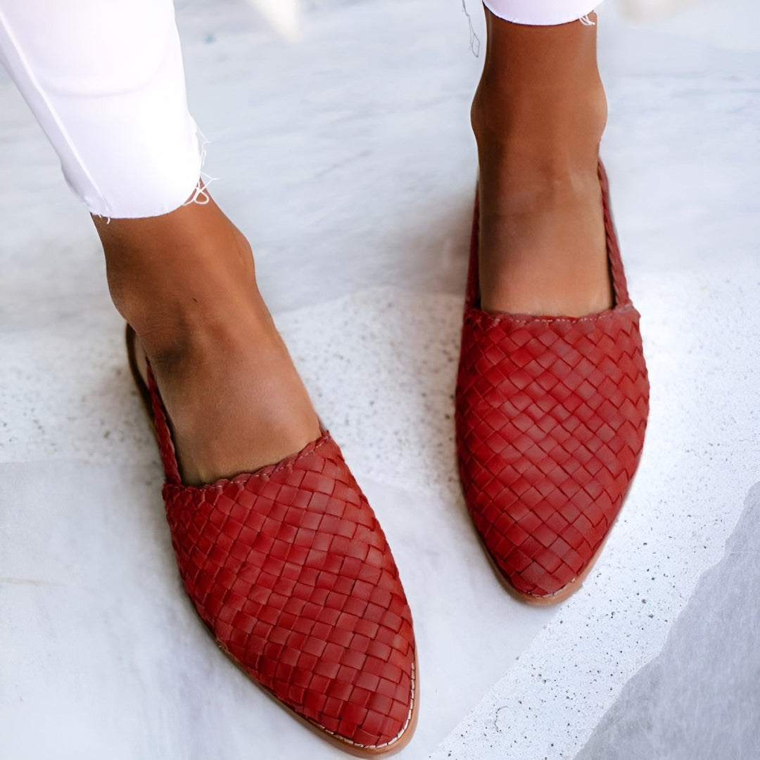 Heidi-Mode | Geflochtene Leder Sandalen Damen