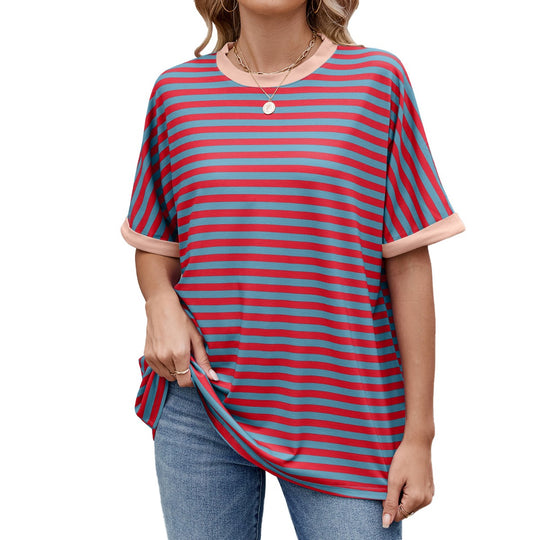 Heidi Mode | Gestreiftes kontrastierendes T-Shirt