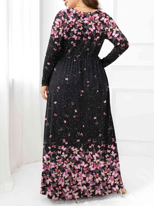 Heidi-Mode | Plus Size Rundhals Maxi Kleider mit Taschen