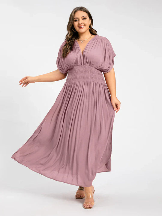 Heidi-Mode | Damen Chiffon Lang Kleid mit seitlichem Schlitz