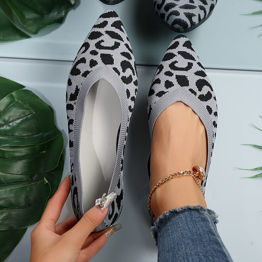 Heidi-Mode | Damen Leopard Ballerinas Punktschritt Auf Licht Ramin